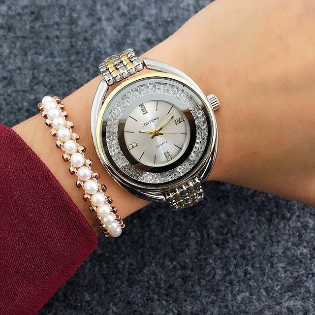 reloj mujer Top Brand CONTENA Watch Women Watches Rose Gold